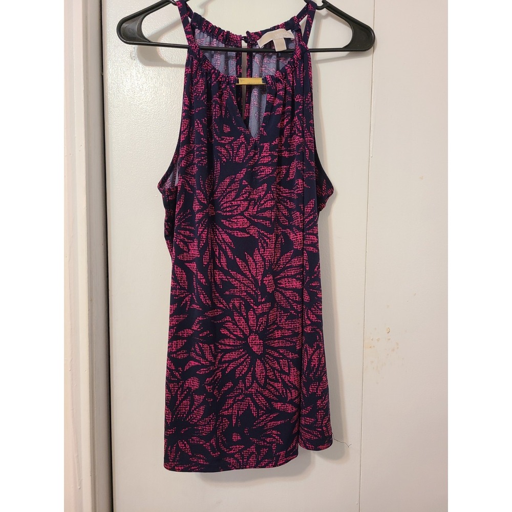 Michael Kors Red Floral Halter Top Size L